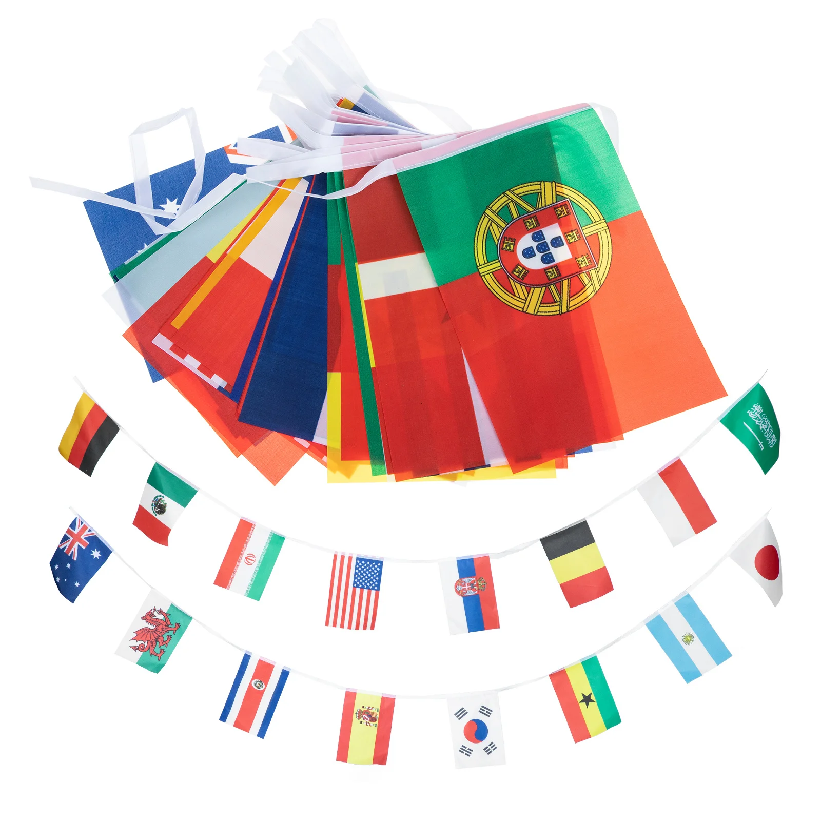 

Polyester 32 Countries String Flag International Bunting Pennant Banner Vibrant World Flags Football Party Decor Eye-Catching