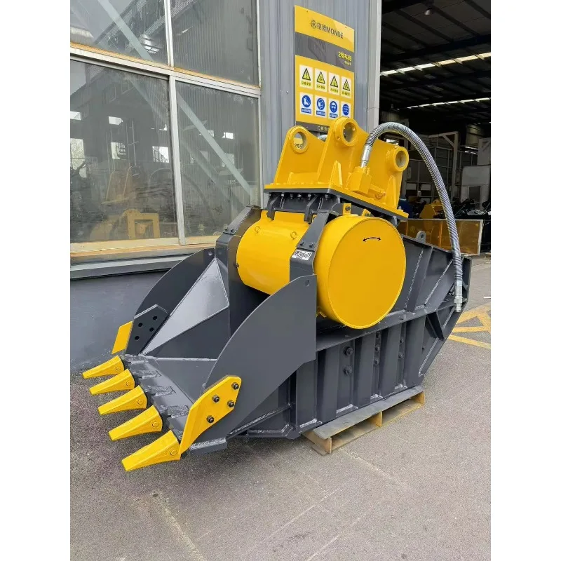 Hydraulic Jaw Crusher Bucket for 19-28 Ton Excavators 0.7m³ Capacity High Strength Steel Wear Resistant for Quarry Mining Custom