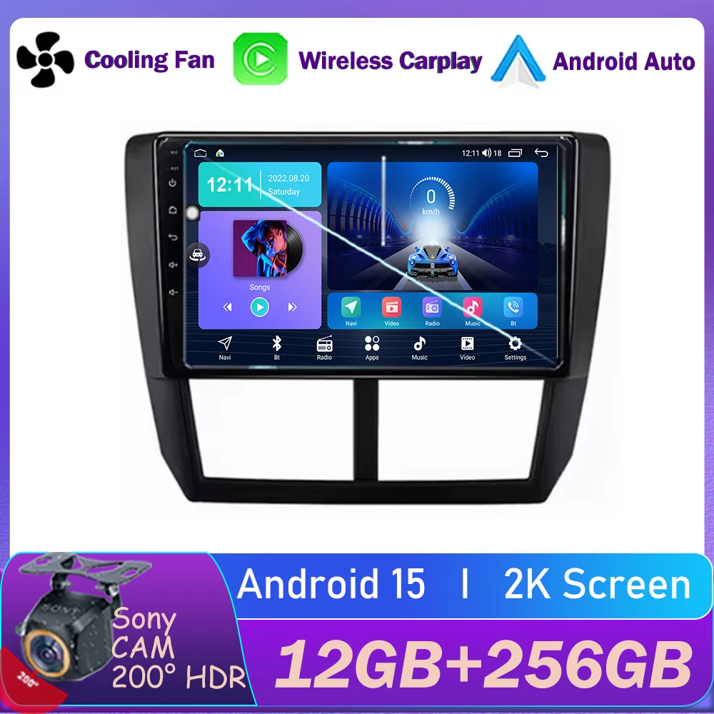

9‘inch For Subaru Forester 3 SH 2007-2013 Car Radio Multimedia Head Unit 2 Din Carplay Android 15 Video Player Navigation GPS