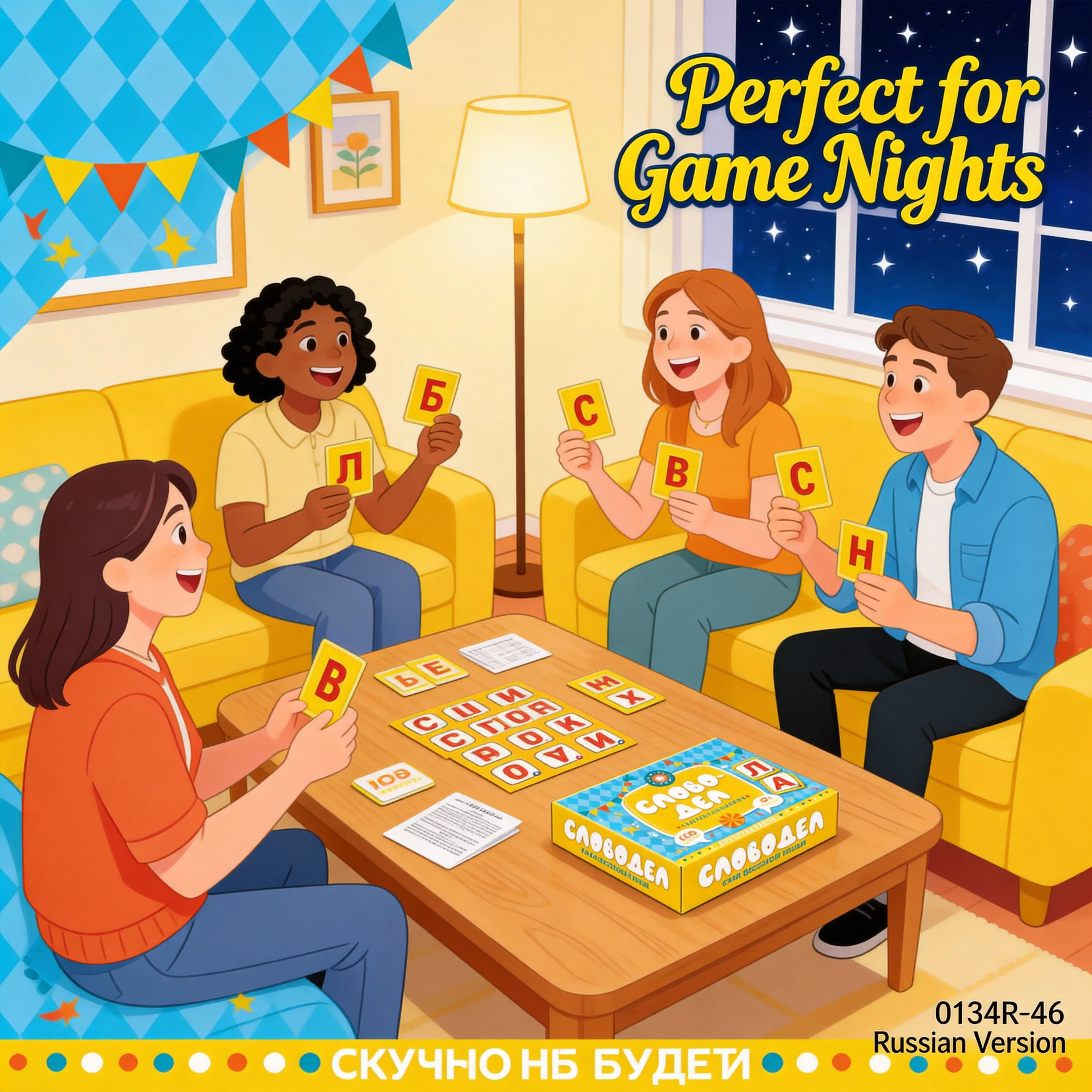 

Vibrant Word Del Game - Соревновательная игра на составление слов для семьи и друзей, развлечение для игровых вечеров - Русская версия