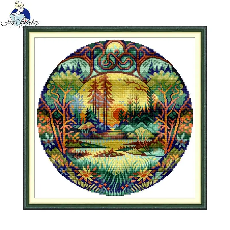 

Joy Sunday Stamped Cross Stitch Kits 11/14/16CT Handmade Embroidery Needle Sets Bountiful Harvest Painting Craft Home Decor
