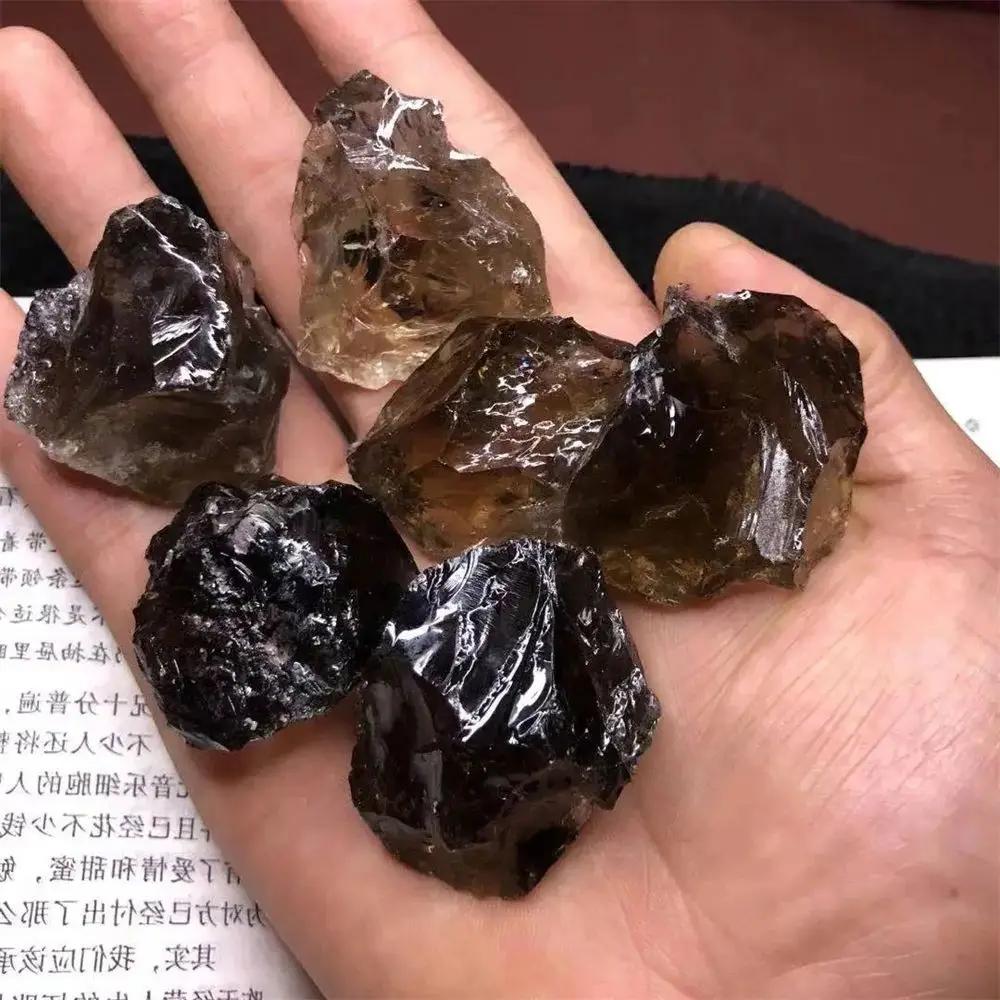 Natural Smoky Quartz Raw Stone Mine Tea Crystal Original Rock Mineral Gem Specimen Healing Reiki Magic Eliminate Magnetism - view 4