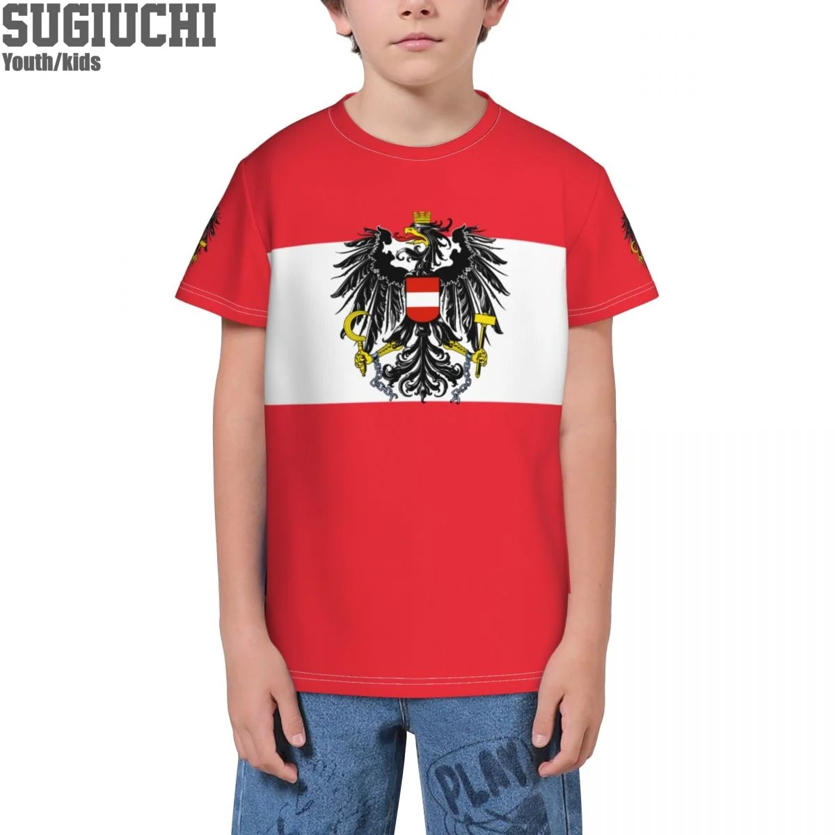 Custom Name Number Austria Flag Emblem 3D T-shirts For Kids Youth Boy/Girl Tees jersey Soccer Football Fans Gift T shirt