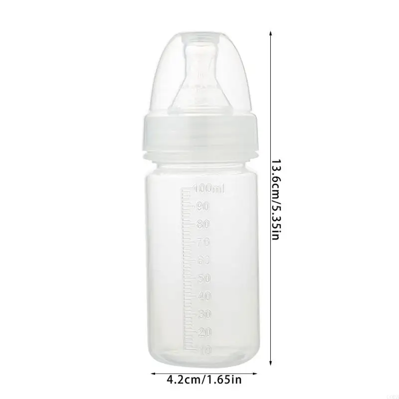 CORB Preemie لحديثي الولادة تغذية أساسية 100 مل زجاجة للاستعمال مرة واحدة تصميم لهاية سيليكون ناعمة للحضانة المنزلية أو السفر #6
