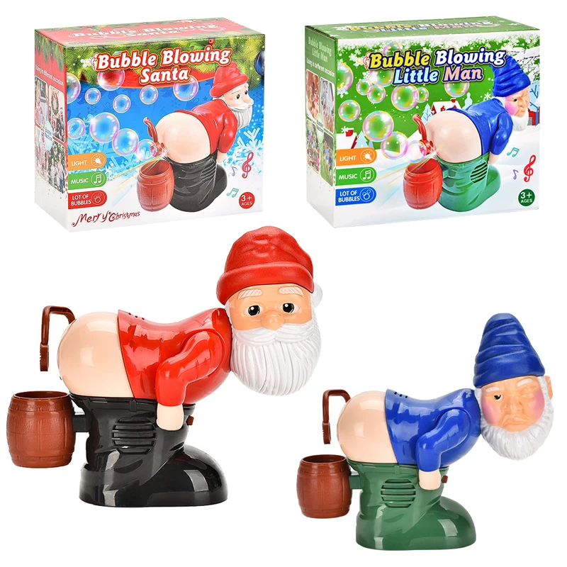 New Electric Santa Claus Bubbles Machine Blowing Bubbles Music Light Entertainment Toy Prank Funny Ornament Christmas Gifts