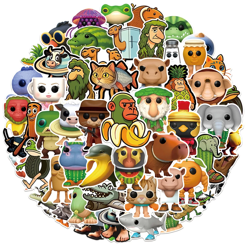 10/30/50PCS AI Abstract Brainrot Abstract Cartoon Stickers Tung Tung Tung Sahur Funny Animal Graffiti Decals Kids DIY Sticker