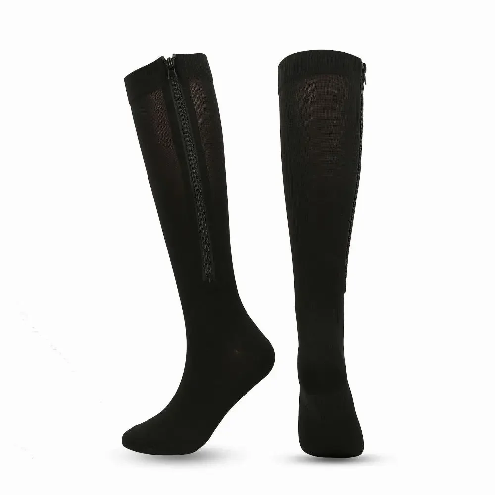 Herren Damen Kompressionssocken mit Reißverschluss, 1 Paar, geschlossene Zehen, Druckstrümpfe bei Ödemen und Krampfadern – Detail 10