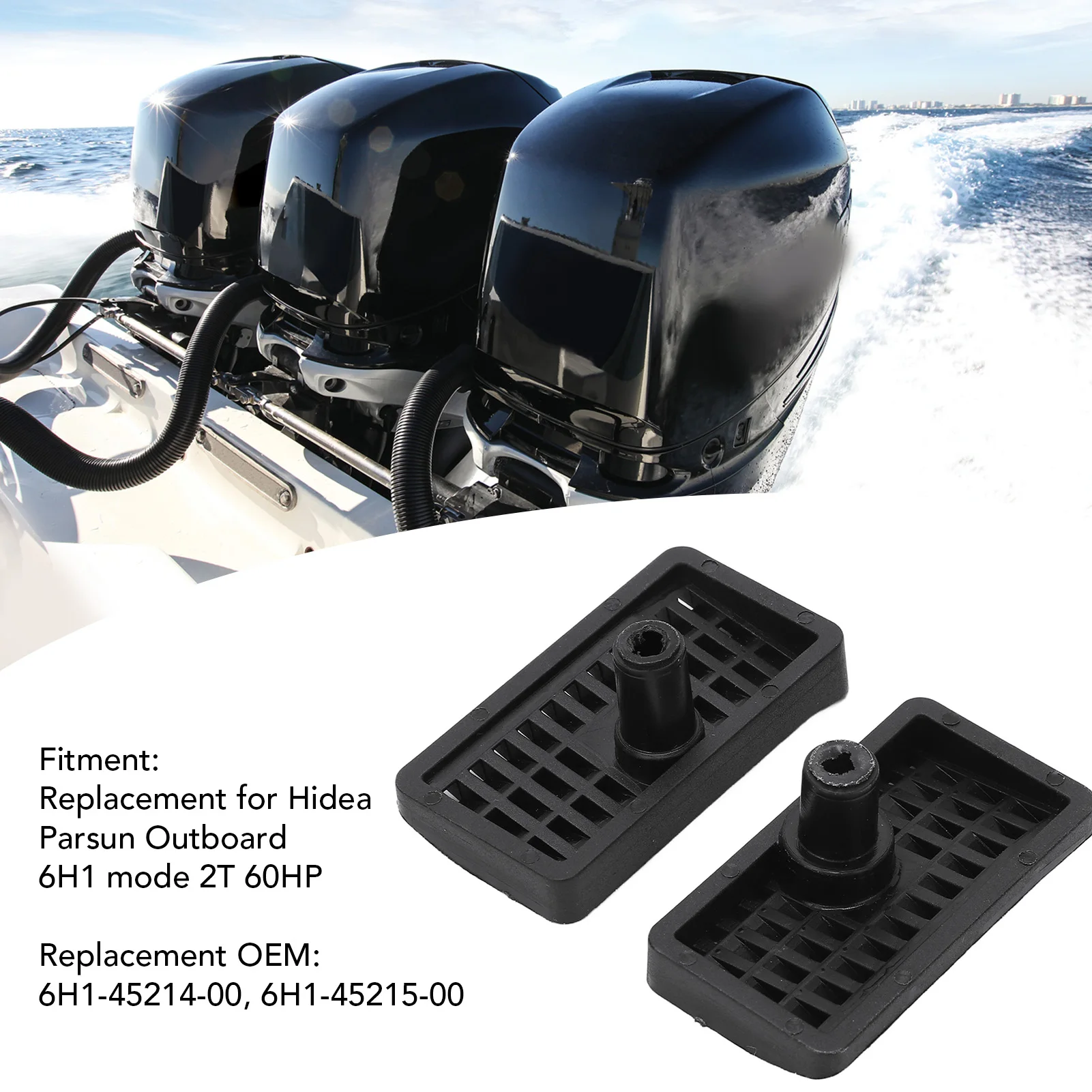 

Пара крышек на впуске воды морского подвесного двигателя 6H1‐45214‐00 Замена левого и правого для Hidea Parsun 6H1 Mode 2T 60HP