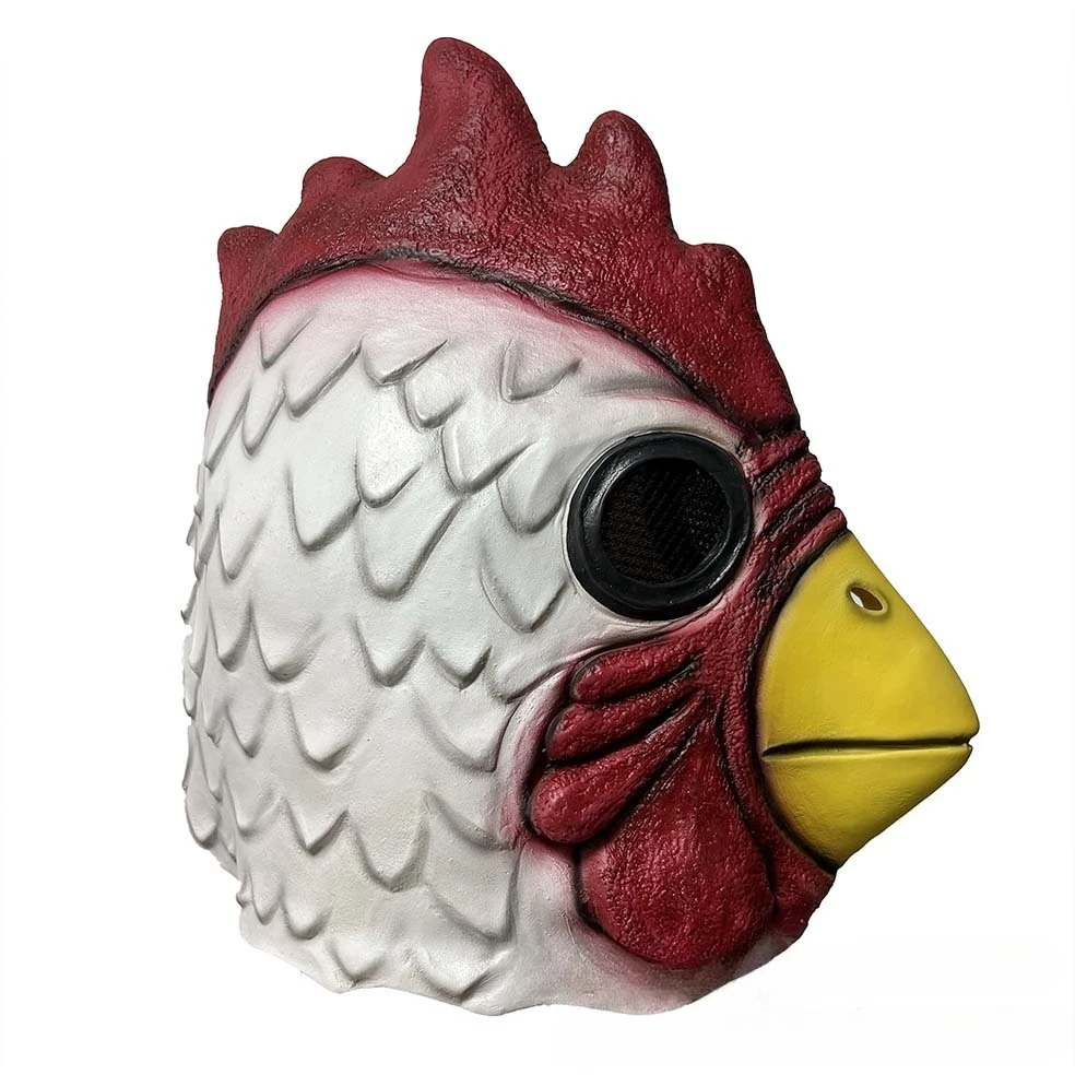 Biochemisch Kip Hoofdmasker Halloween Biochemische Cosplay Rolmasker Party Prestatie Prop Biochemische Witte Haan Headcover