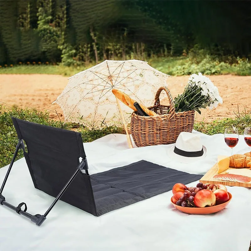 Portable Folding Lawn Chair, Lightweight Aluminum Reclining Camping Chair, One-Step Fold Breathable Oxford for Outdoor