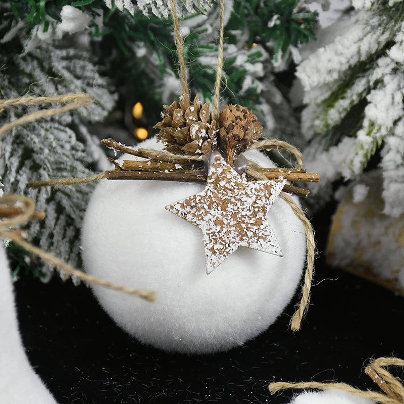 1/2Pcs Large Christmas Balls Ornament Xmas Tree Decor White Snowflake Ball Decor Christmas Decorations For Home New Year Navidad view 2