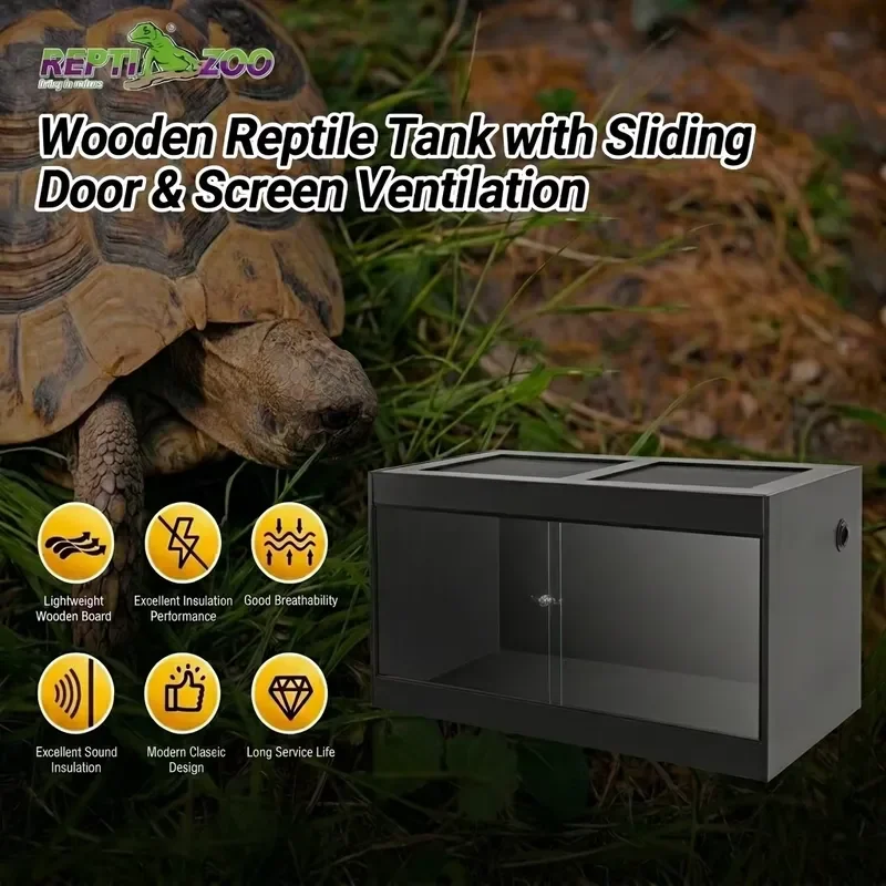 REPTIZOO Bulk Wholesale OEM 50 Gallon Stackable Wood Enclosure 36''x18''x18'' Wooden Tank Reptile Terrarium for Pygmy