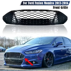 Honeycomb Mesh Car Front Bumper Radiator Grille For Ford Fusion / Mondeo 2013 2014 2015 2016 Mesh Upper Central Racing Grills
