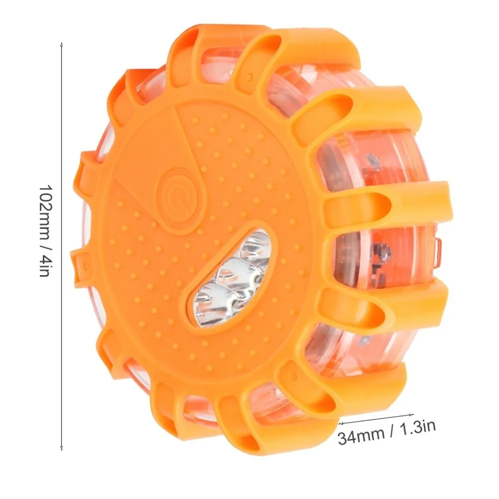 9 Modes Emergency Warning Light Portable Strong Magnetic Base Flashing Warning Light Waterproof 15 LED Beads