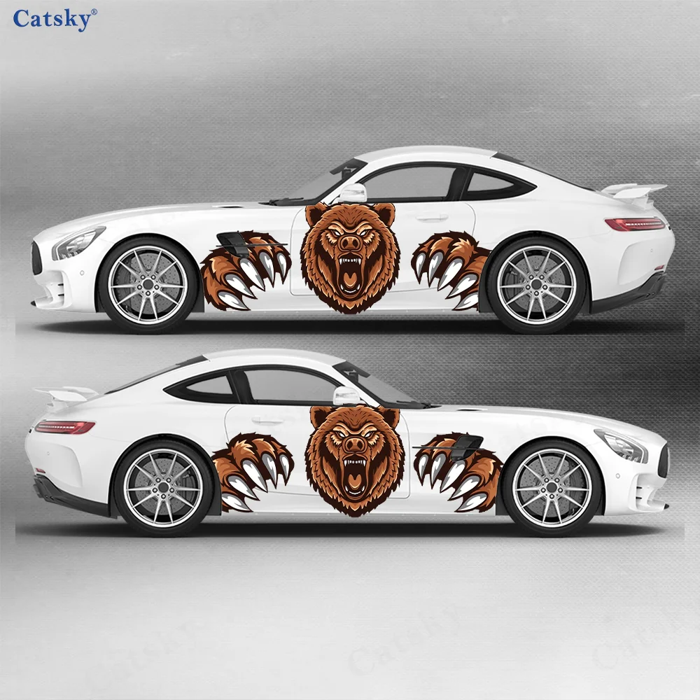 2pcs Fierce Animals and Claws Car Vinyl Wraps Decal Self-adhesive PVC Sticker Suitable for Trucks SUV Decor Auto Accessories