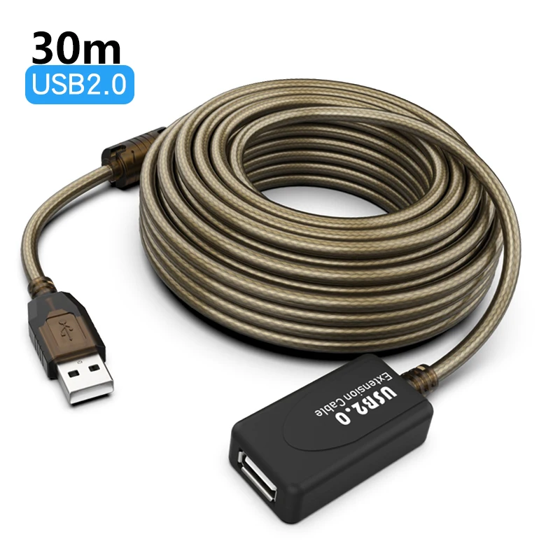 30M USB Extender Cable Type A Male To A Female Active Repeater Extension Cable For USB Flash Drive Printer Webcam Scanner