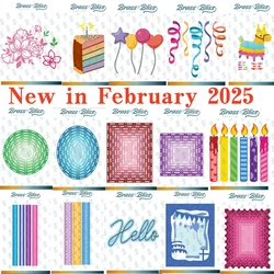 2025 Celebrate Birthday Candle Balloon Cake Metal Cutting Dies Scrapbook Handcraft Card Craft Template Supplies Decoration