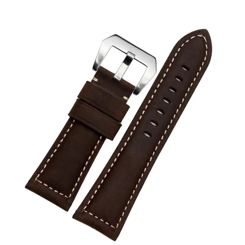 

HAODEE 20mm 22mm 24mm 26mm Genuine Leather Retro man Watch Band for Panerai PAM111 441 cowhide Watchband Wrist Strap