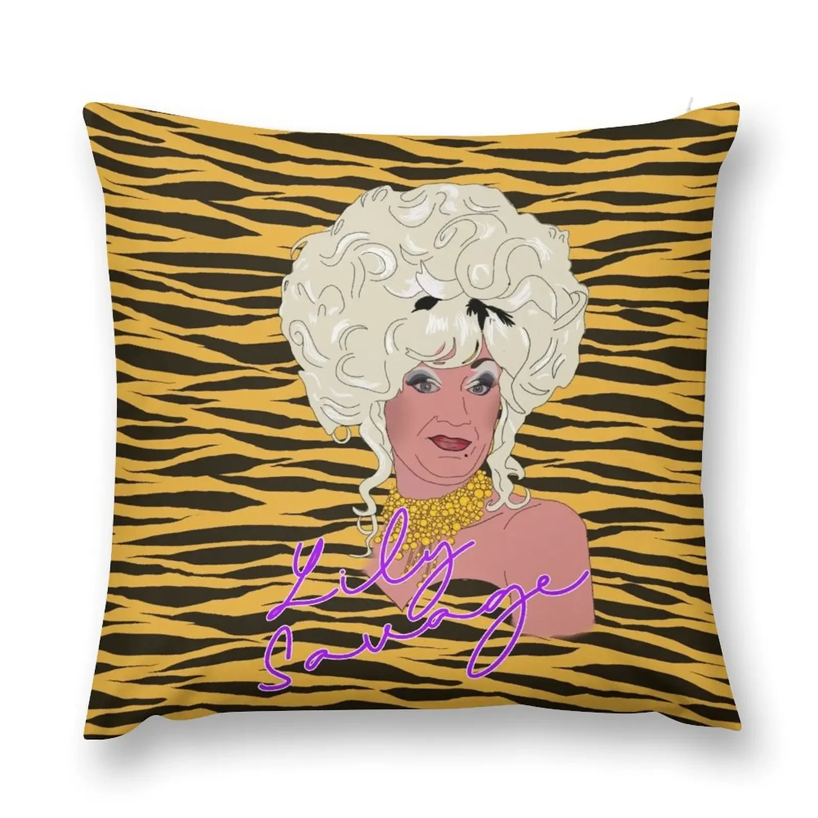 Portrait of Lily Savage (Paul O'Grady) Throw Pillow Christmas Covers christmas pillowcases pillow