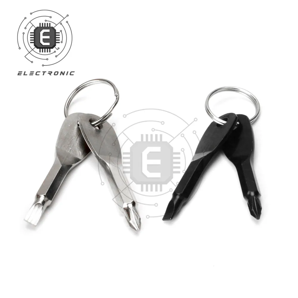 1 Set Stainless Steel Mini EDC Multifunction Screwdriver Key Shape Screwdrivers Pocket Repair Tool