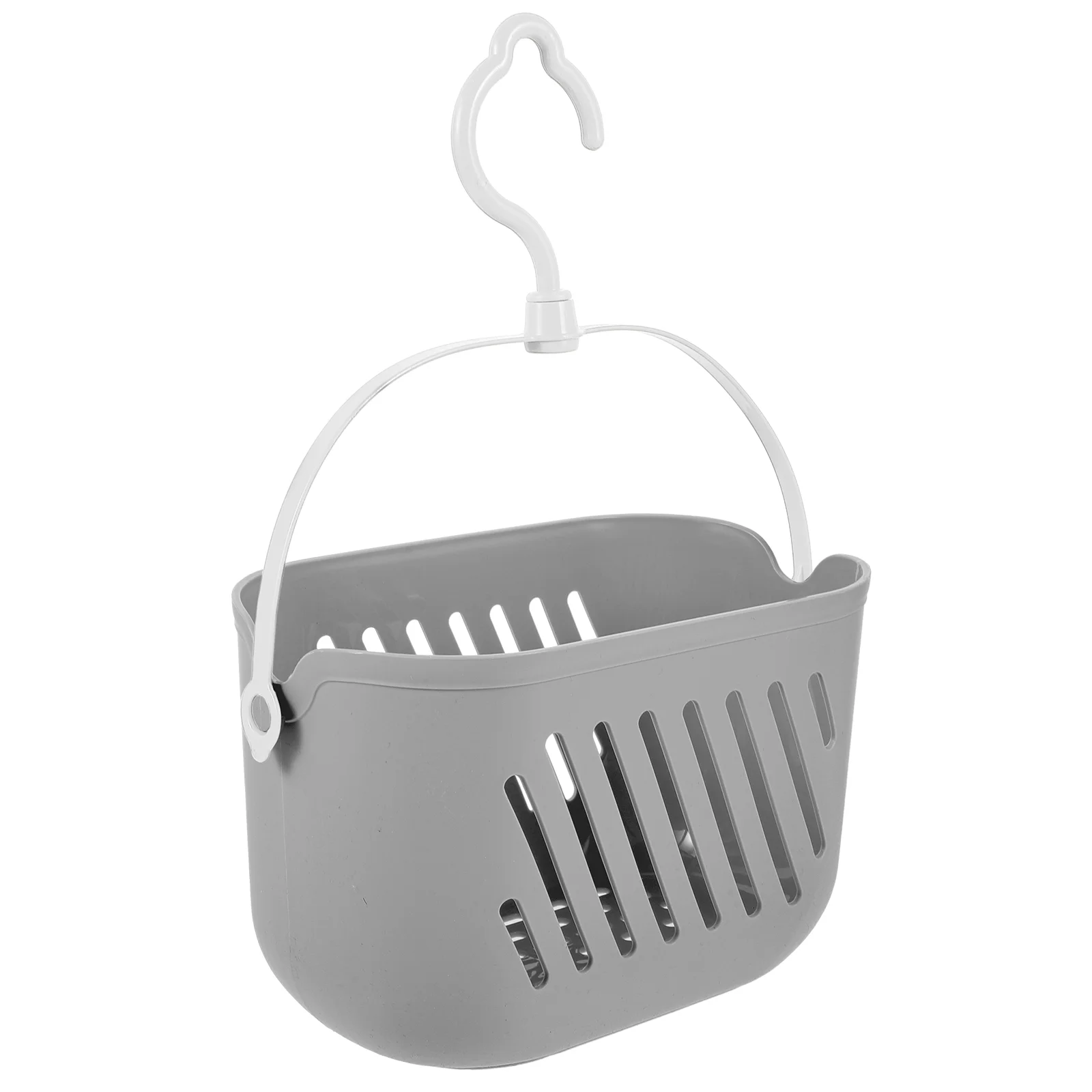 

Bathroom Storage Hanging Basket Gray Plastic Wall Mounted Shower for Cosmetics Toiletries Cleaning Supplies Towels Small