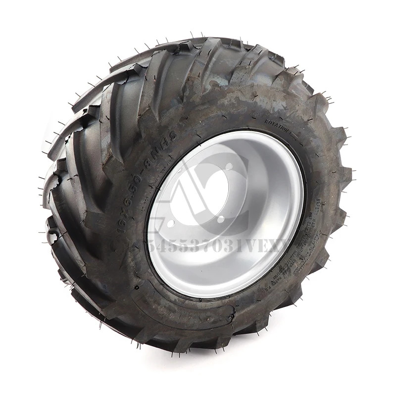 16x6.50-8 tires with hubs for garden carts, lawn mowers, tractors, wheelbarrows, snow blowers, vans, carts, etc.