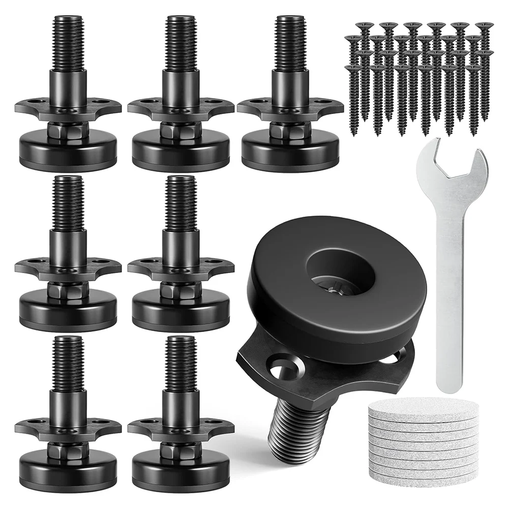 

ABJJ Adjustable Leveling Feet, 3/8Inch-16 Thread T-Nut Kit Furniture Levelers Table Feet, Heavy Duty Leg Levelers