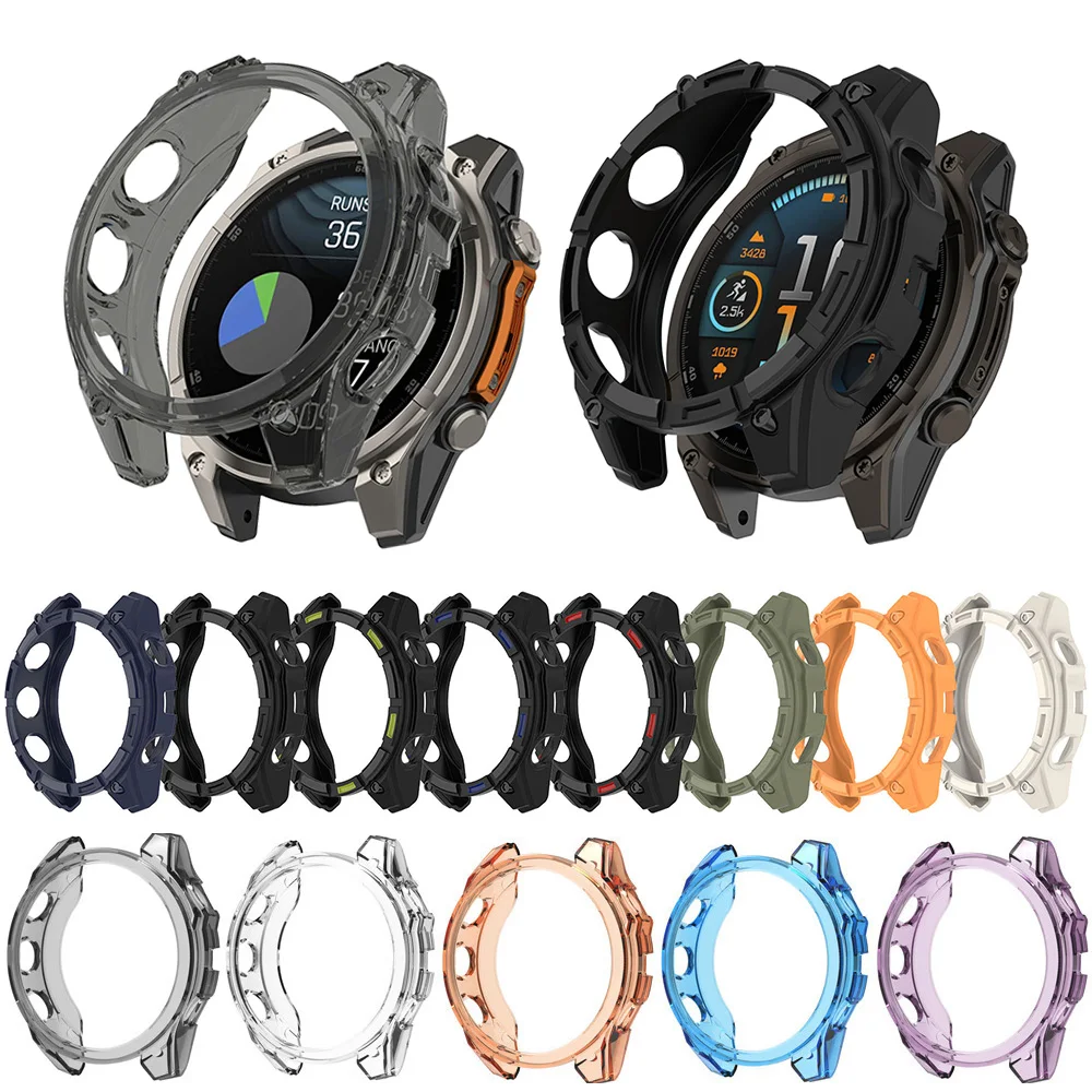 Protective Case for Garmin Fenix 8 Series 51mm 47mm 43mm  Sport Watch Half Cover Frame Protector Hollow-Out NO Screen Protector