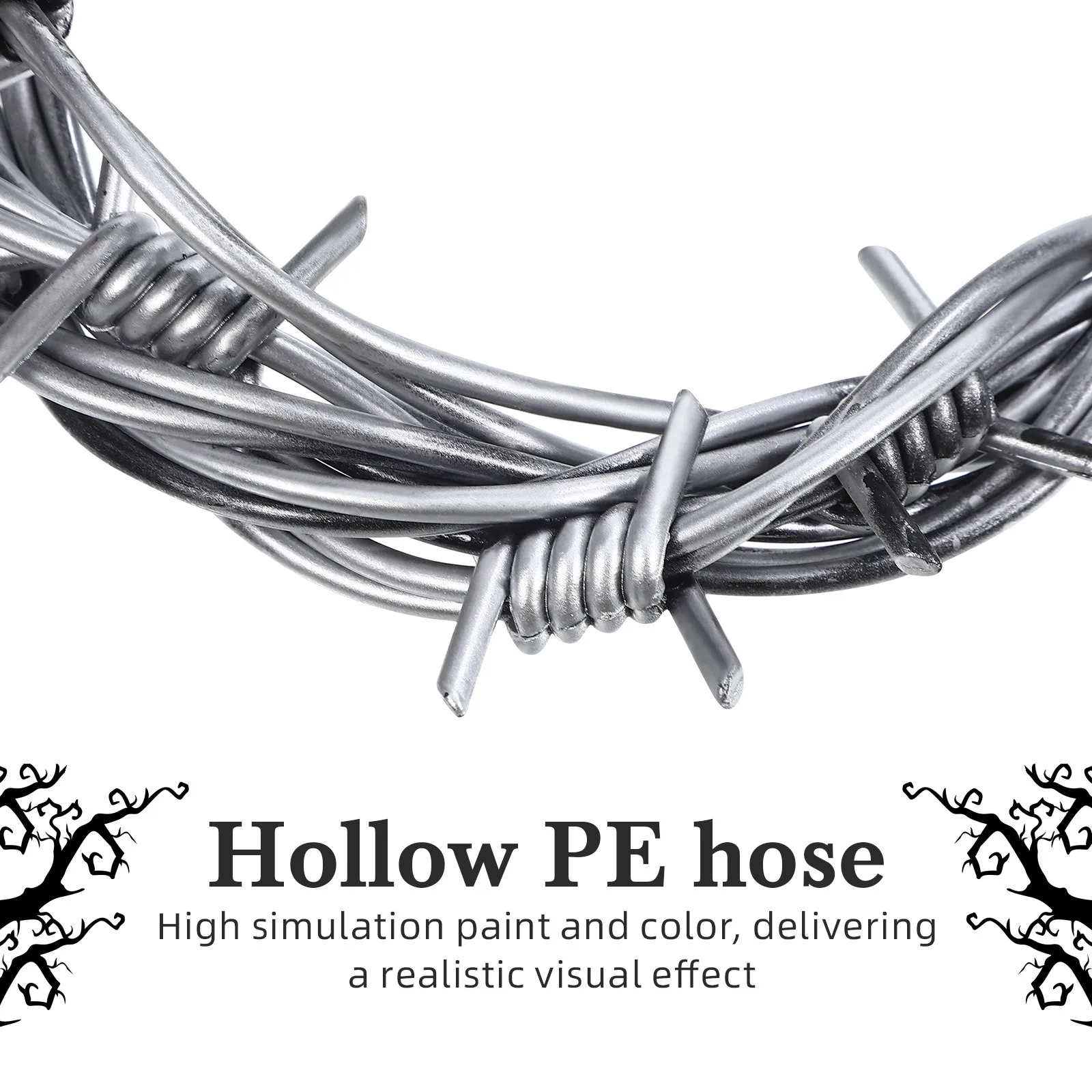 2Pcs Plastic Simulation Barbed Wires Halloween Decoration Indoor Outdoor Party Prop Festive Creepy Atmosphere DIY Garland Making