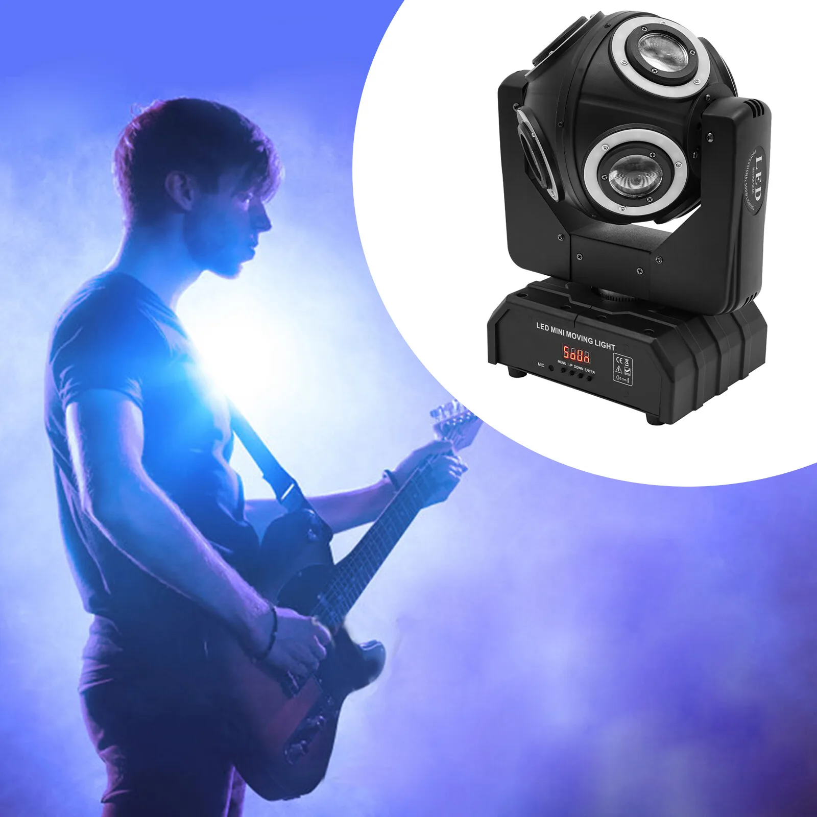 

Compact 8-Head DJ Moving Light, RGBW LED Party Light with Master-Slave Mode, Small Size for KTV Bar Wedding Stage Effects