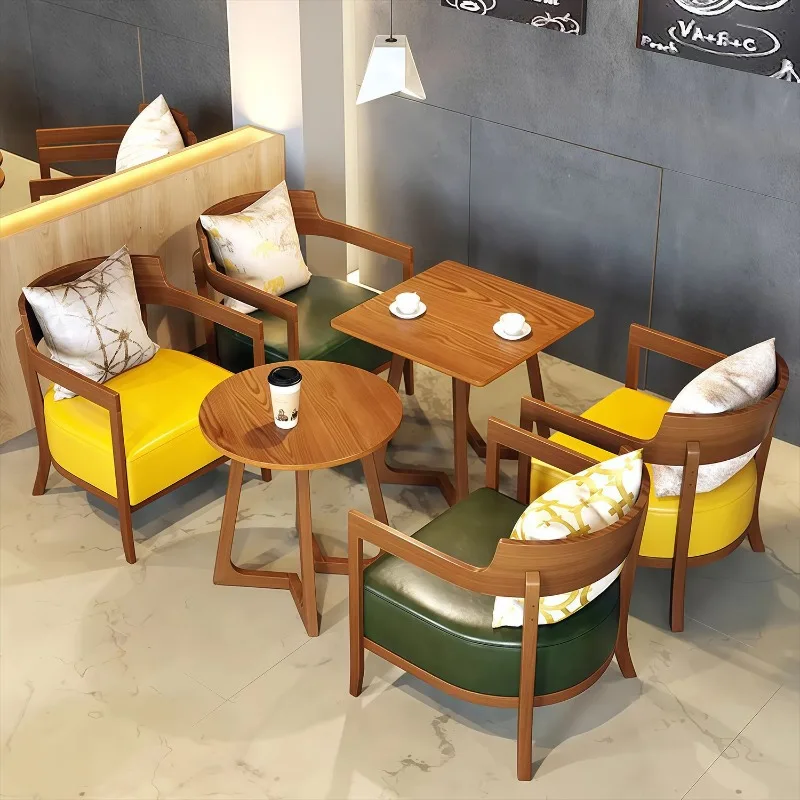 

Cafe, milk tea shop, dessert shop, book bar, negotiation, reception, leisure area, sofa table and chair combination, simple and