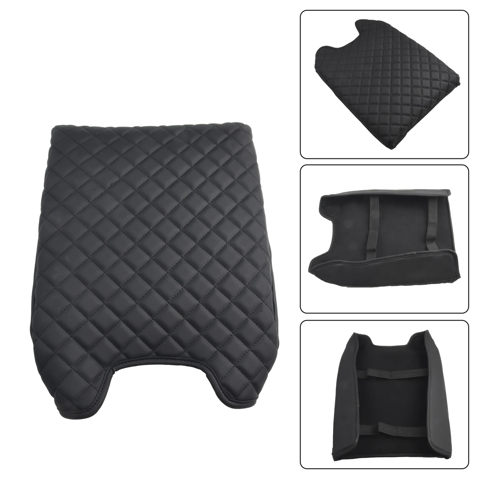 1pc Car Center Console Lid Armrest Cover Replacement PU Microfiber Leather For Ford 2015-2022 F150 F-250 F-350