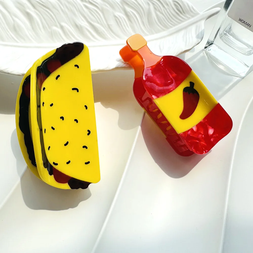 

Muweordy милый имитация еды коготь для волос креативный дизайн соус чили Tucker ацетатный коготь зажим аксессуары для волос для женщин и девочек