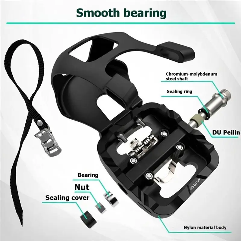 CGDS-MTB Bicycle Pedals Dual Function Fit SPD System Self-Locking Platform Dynamic Bike Top Clip Pedal
