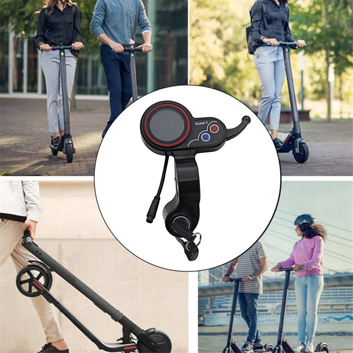 Pour NJAX-T Accélérateur LCD Affichage Mètre avec Joli À Clé Vitesse De Verrouillage Réglable Accélérateur 6 Broches Scooter Électrique Prada conseil