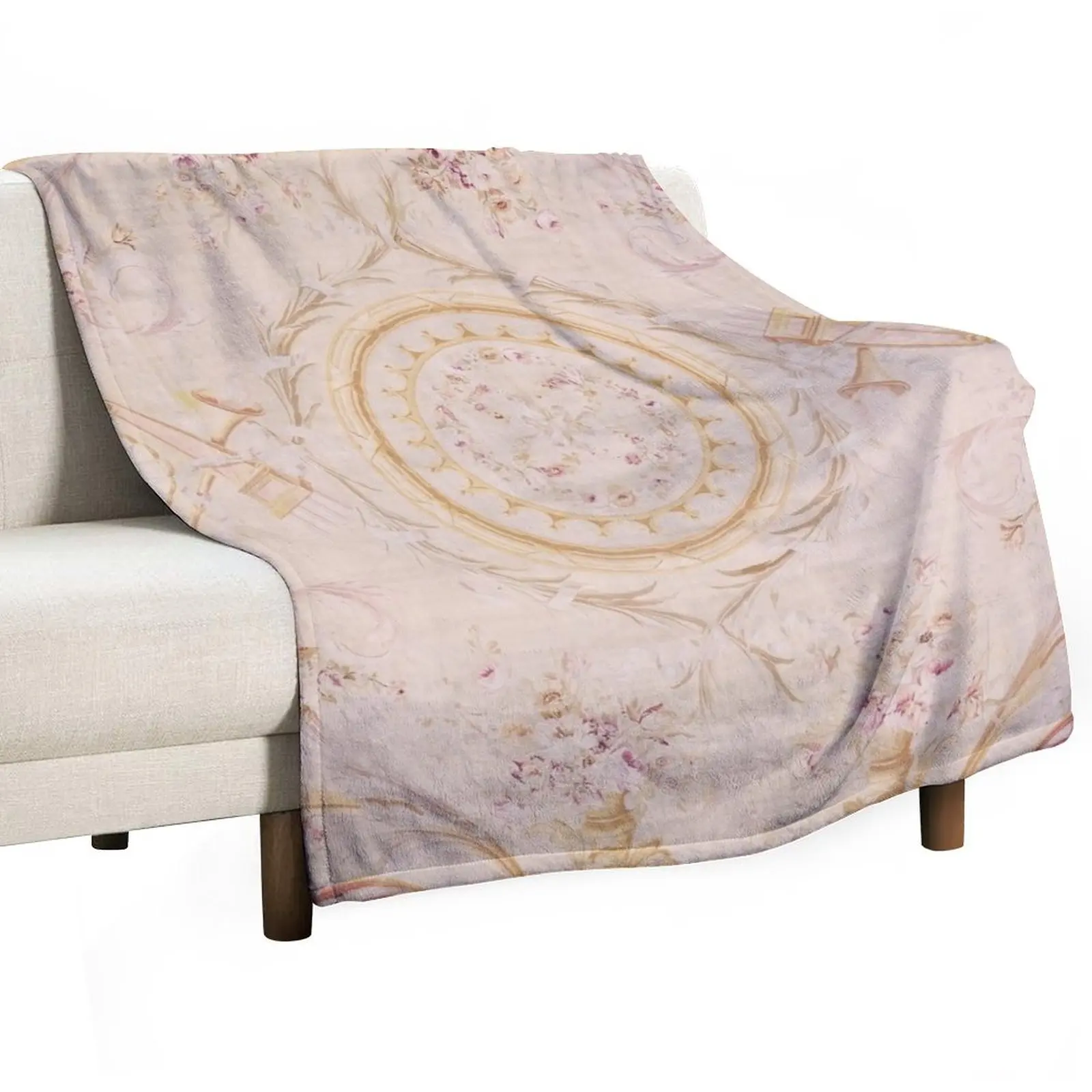 Antique French Aubusson Rug Print Throw Blanket Beautifuls Custom Cute Plaid Loose wednesday manga Blankets