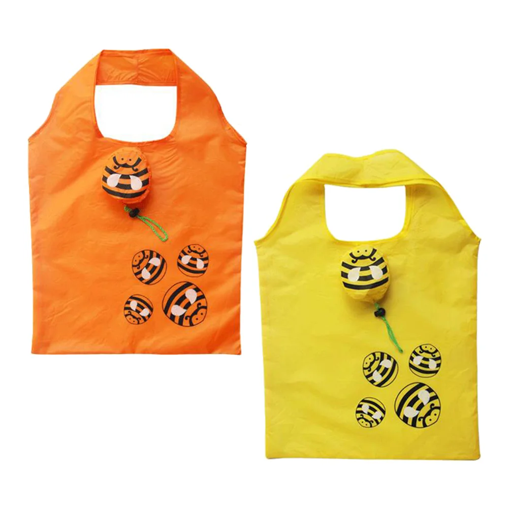 

2 Pcs Eco Friendly Shopping Bag Tote Bags Portable Foldable Bagged Storage Travel Reusable
