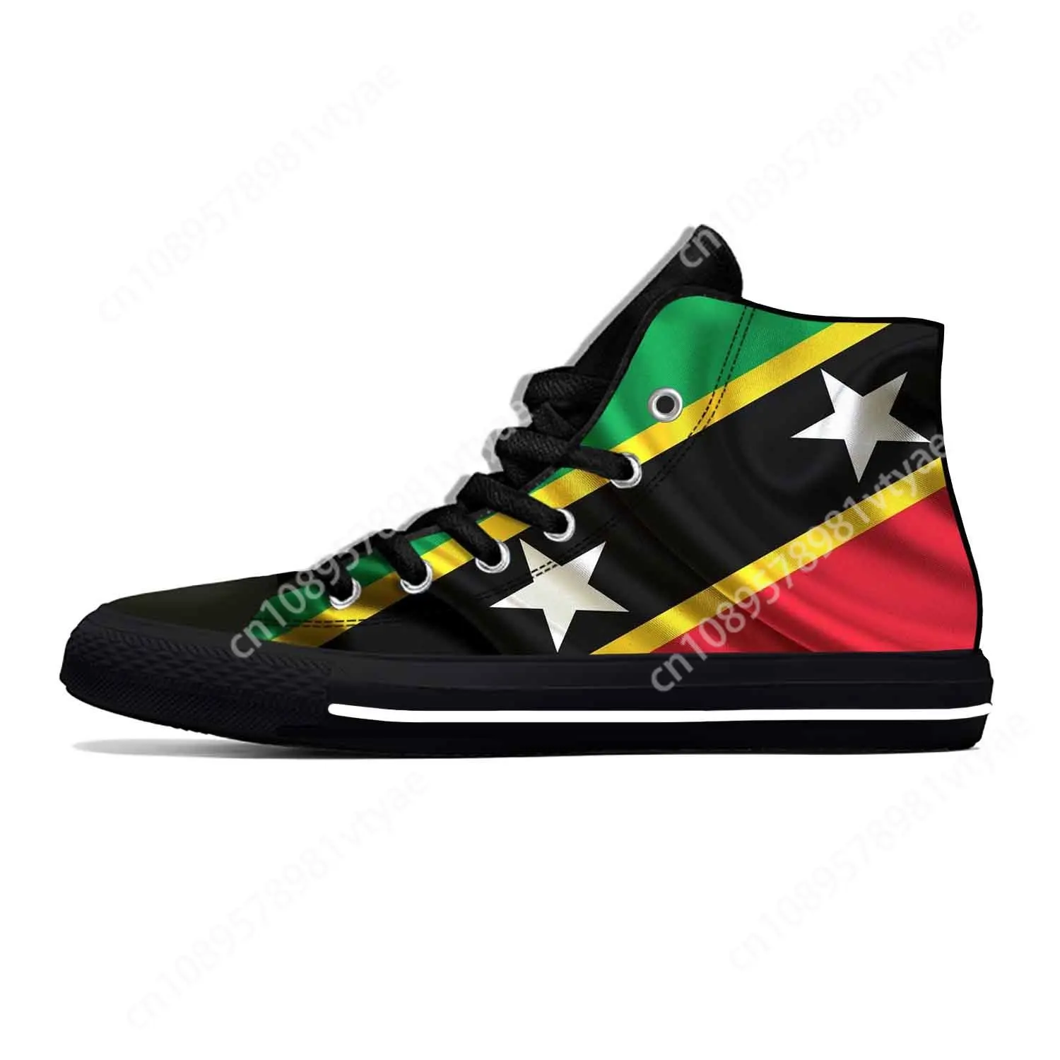 

Saint Kitts and Nevis Flag Patriotic Pride Funny Casual Cloth Shoes High Top Comfortable Breathable 3D Print Men Women Sneakers