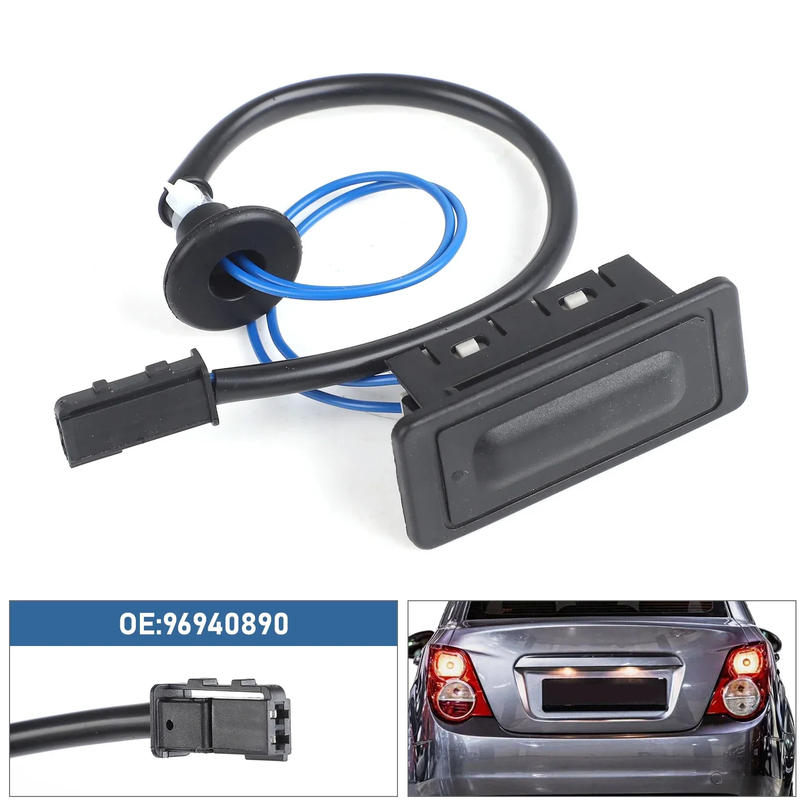 

96940890 New Black ABS Trunk Lock Release Switch - High Quality Car Accessories for 2012-2019 Chevrolet Sonic Sedan/Aveo/Captiva