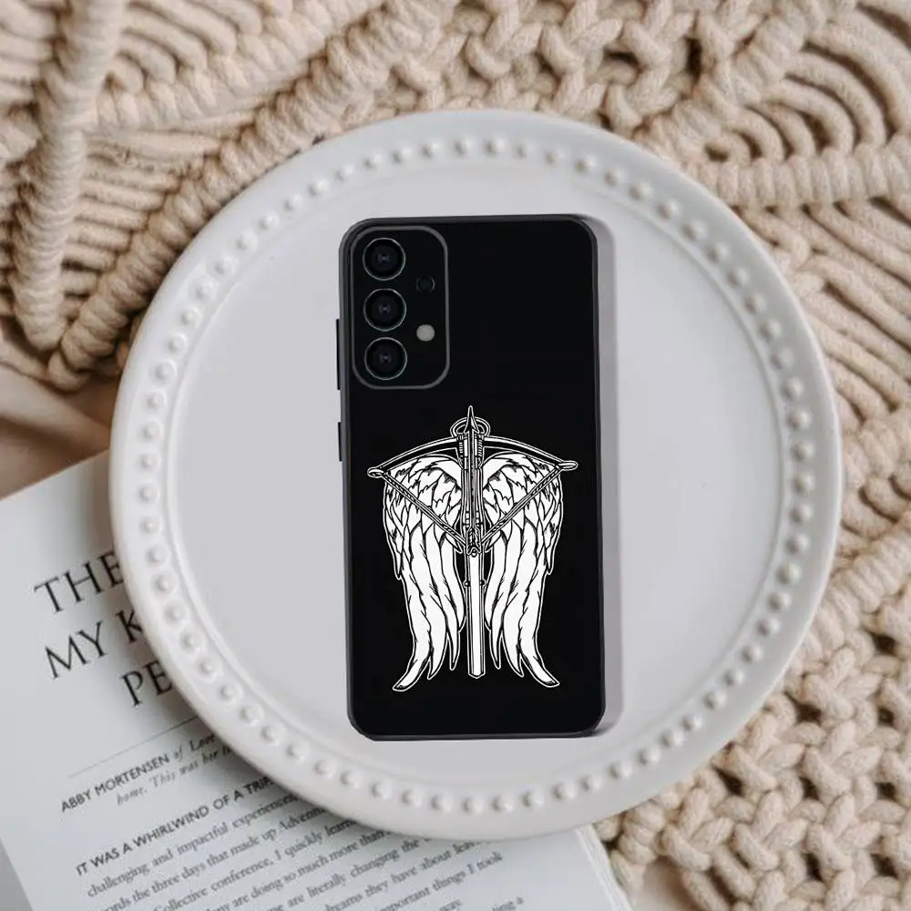 ดี-ดาริล ดิกสัน วิงส์ ซอมบี้สำหรับซัมซุงกาแล็คซี่ A73,31,32,72,41,53,52,71,22,5G,หมายเหตุ,J7,8,9 เคสโทรศัพท์สีดำนุ่ม