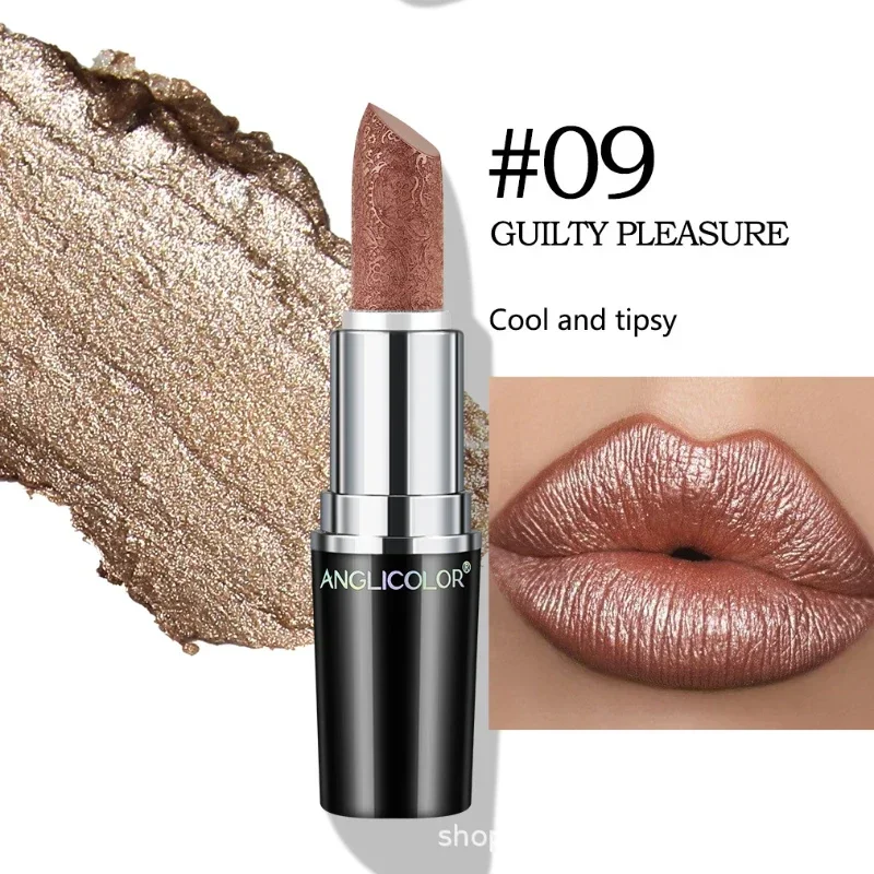 Quicksand Gold Lipstick Glitter Lipstick Waterproof Long Lasting Moisturizing Velvet Matte Lip Tint Red Pink Sexy Lips Makeup