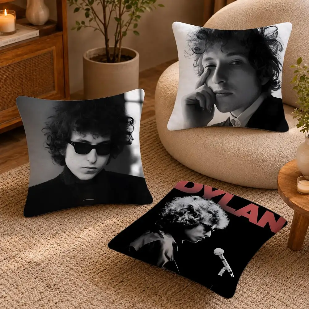 Bob Dylan Cushion Cover Short-Plush Cushion Cover Pillowcase — Suitable for Sofas Bedrooms and Home Decor