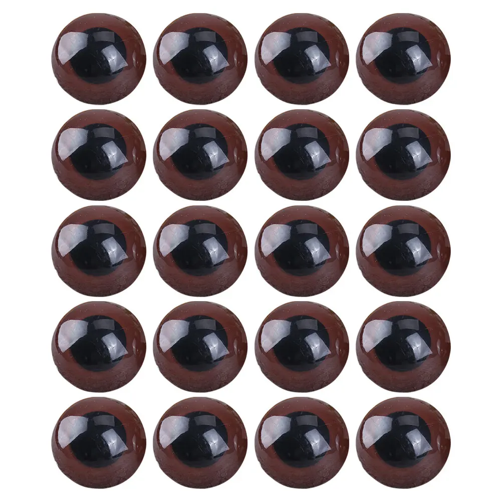 

20 Pcs Craft Brown Bear Eyes for Stuffed Animals Filling Art Lashes Diy