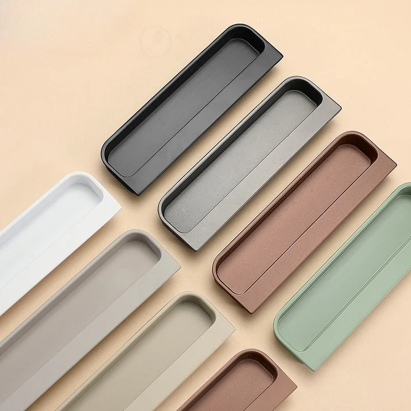 Recessed Cabinet Pull Embedded Hidden Door Handle Color Built-in Knob for Wardrobe Drawer Cupboard Furniture Hardware