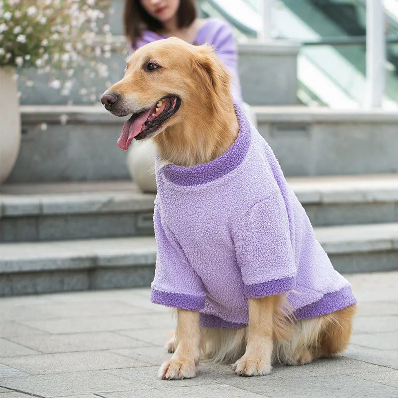 Dog Soft Clothes Purple Coat Jerseys Shirt Sweater Fleece Big Polar Knit Winter For Jumpsuit Labrador Spring Dachshund Jacket