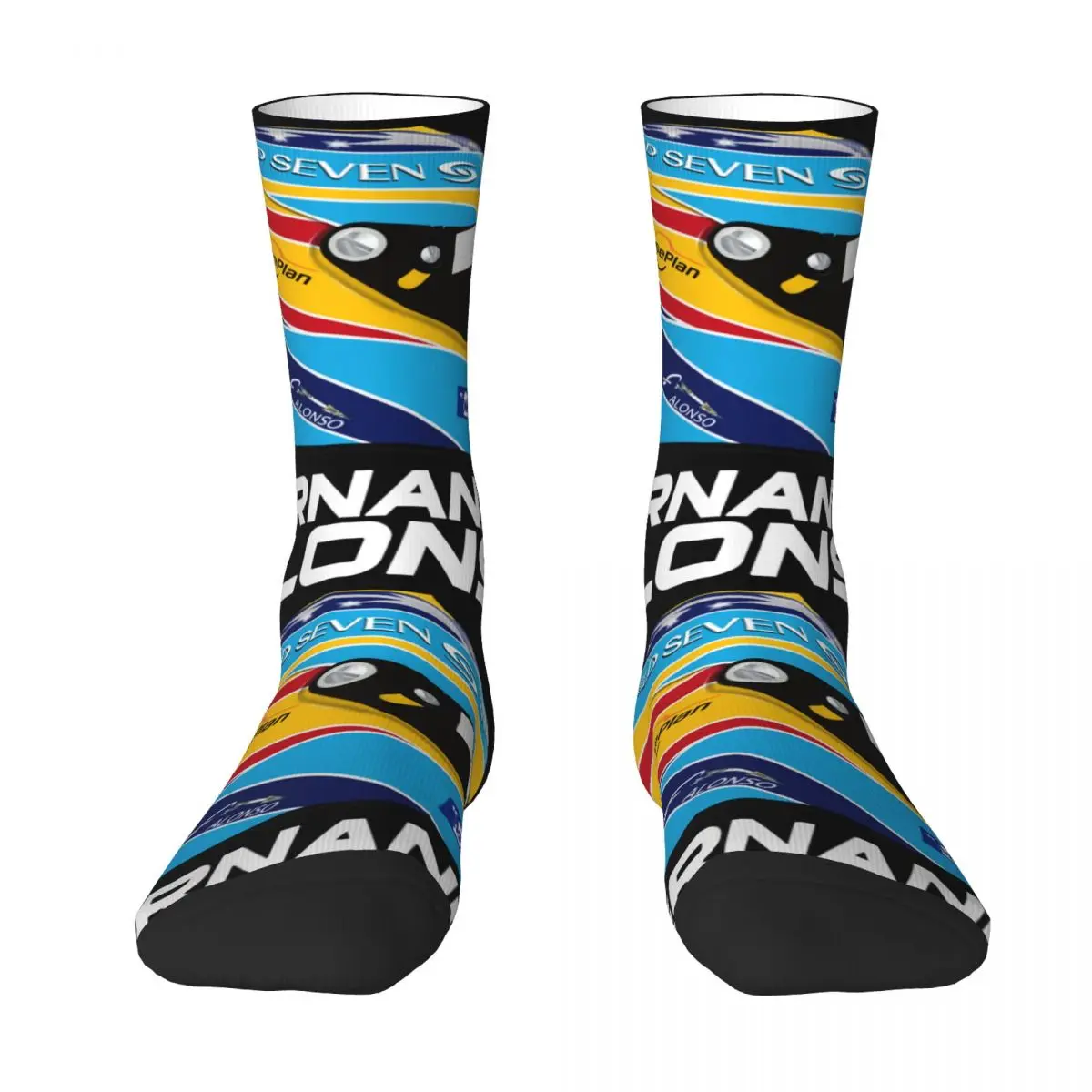 Couple Socks Fernando Alonso helmet Stockings Autumn Casual Breathable Socks Graphic Outdoor Sports Non-Slip Socks