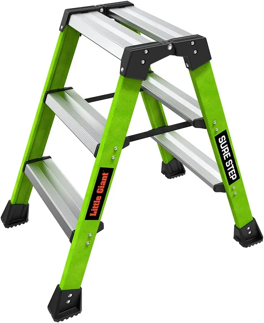 Little Giant Ladders, Sure Step,Fiberglass, (11953), Type 1AA, 375 lbs Weight Rating, Hi-viz G