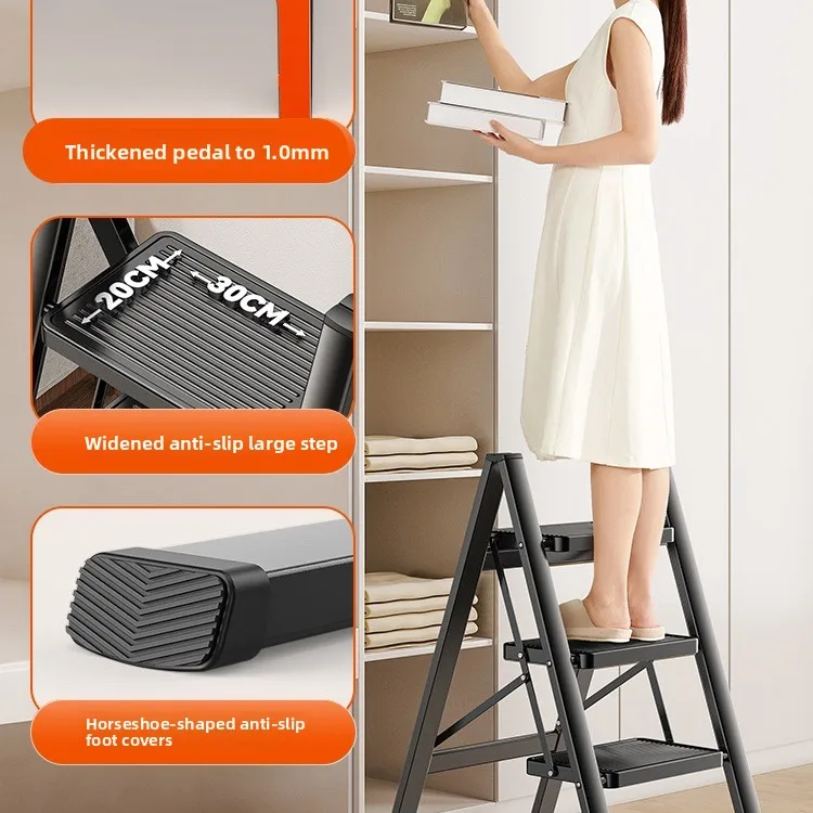 Home Folding Telescopic Thick Herringbone Staircase Indoor Multifunctional Staircase