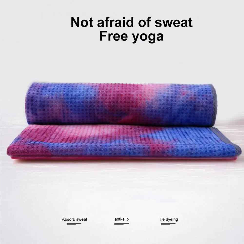 Yoga Towel Sweat Absorption Non-Fading Superfine Fiber Yoga Blanket Workout Towel Yoga Mat With Anti-slip Grip Dots For Gym