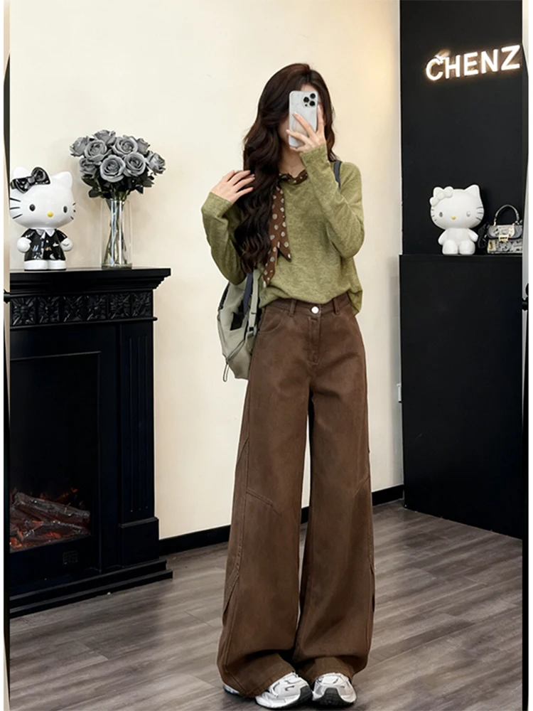 Elegant Green Long Sleeve Sash Base Layer Sweater Top Women's Autumn Winter New Style Casual Pants Set Loose Fit Comfortable
